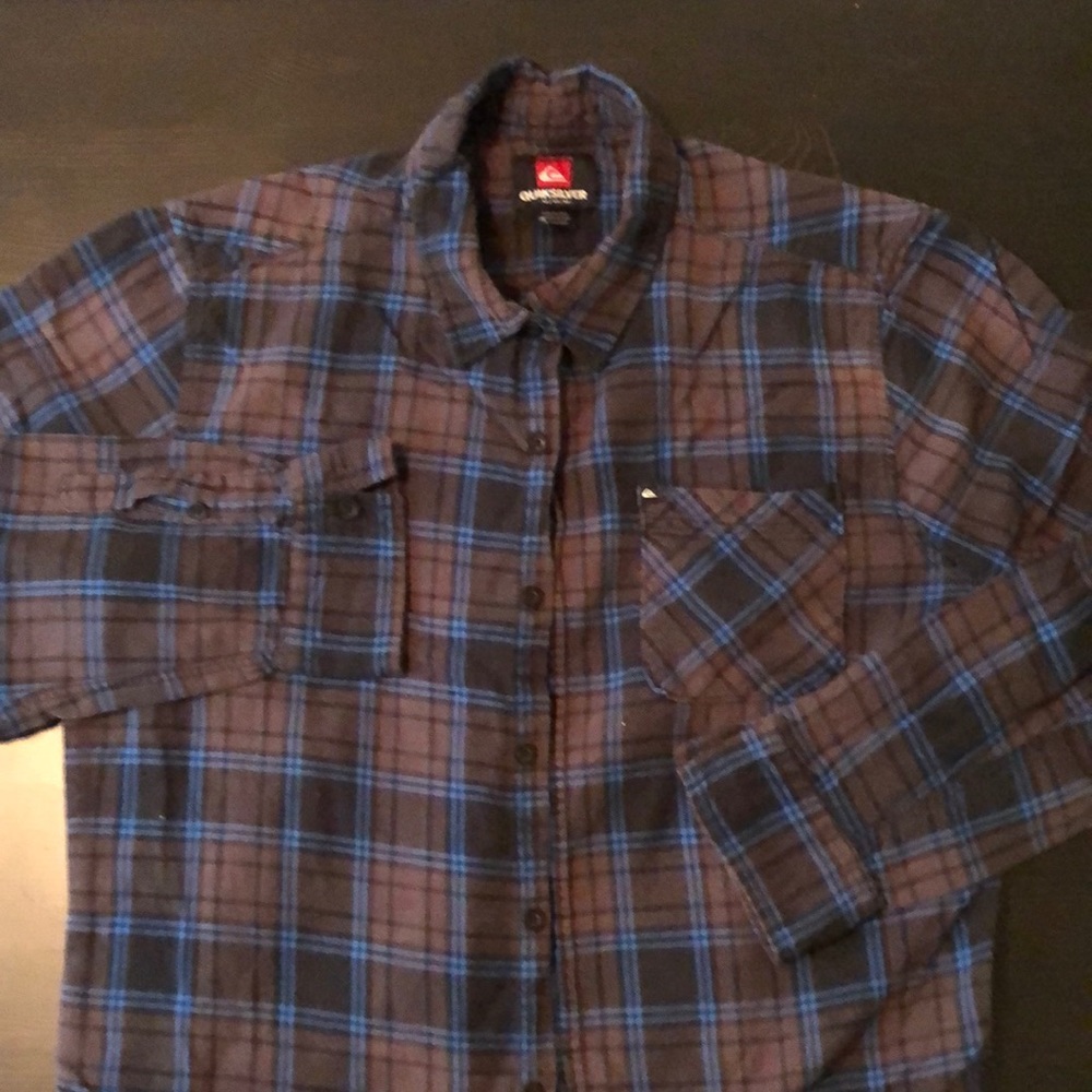 Quiksilver Long Sleeve Flannel Shirt- Size Medium